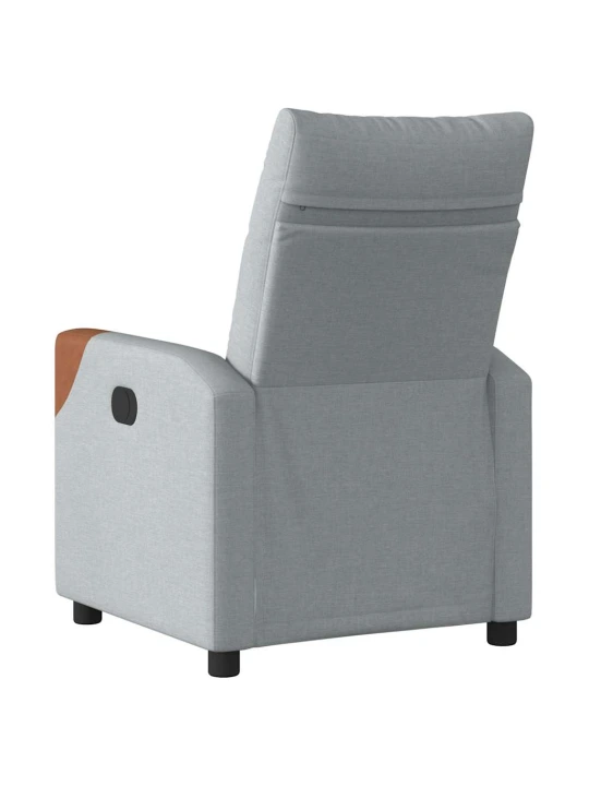 Polohovací křeslo světle šedé textil