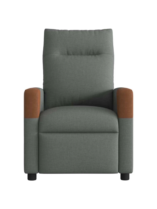 Polohovací křeslo tmavě šedé textil
