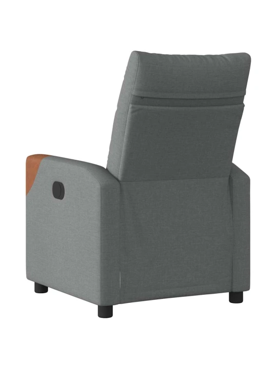 Polohovací křeslo tmavě šedé textil