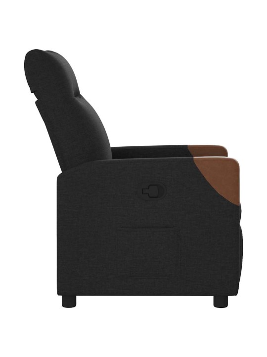 Polohovací křeslo černé textil
