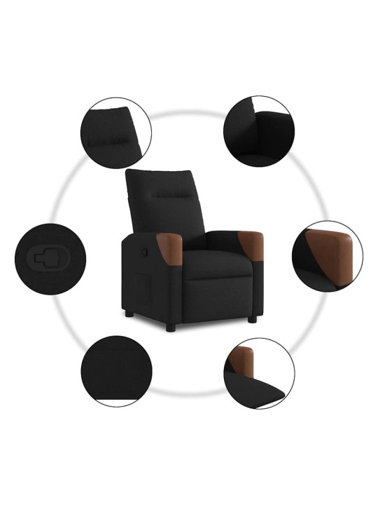 Polohovací křeslo černé textil