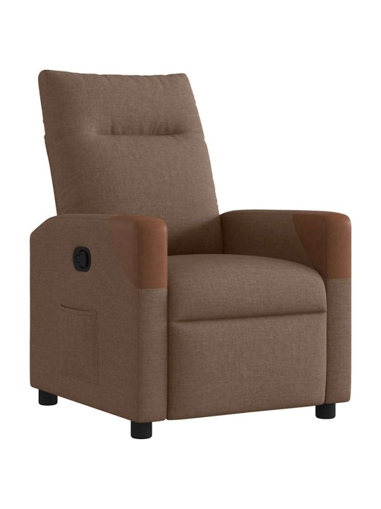 Polohovací křeslo hnědé textil