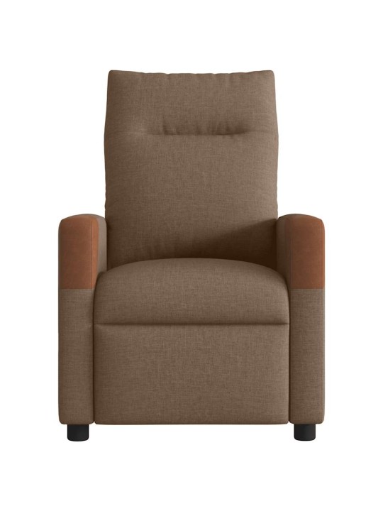Polohovací křeslo hnědé textil