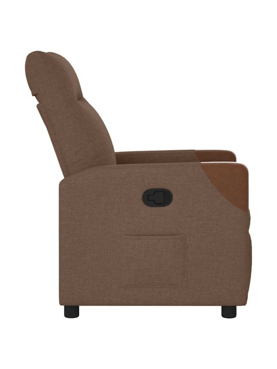 Polohovací křeslo hnědé textil