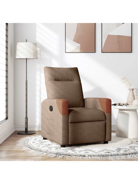 Polohovací křeslo hnědé textil
