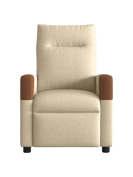 Polohovací křeslo krémové textil