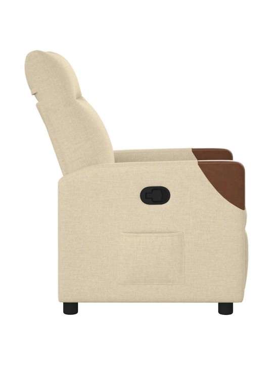 Polohovací křeslo krémové textil