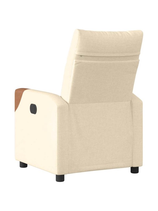Polohovací křeslo krémové textil
