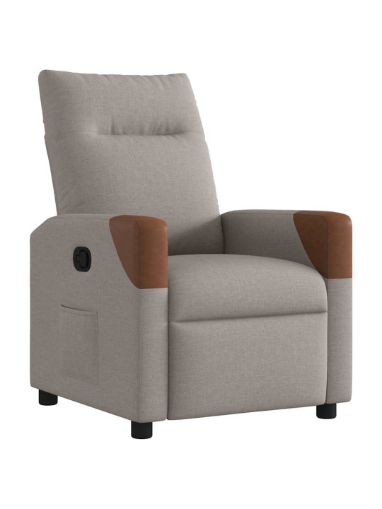 Polohovací křeslo taupe textil