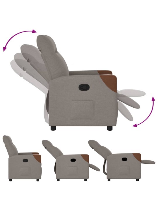 Polohovací křeslo taupe textil