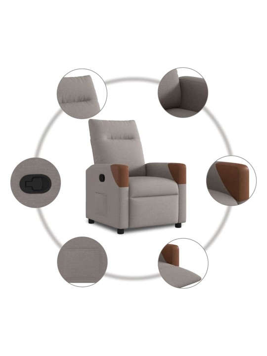 Polohovací křeslo taupe textil