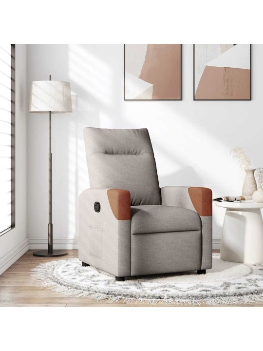 Polohovací křeslo taupe textil