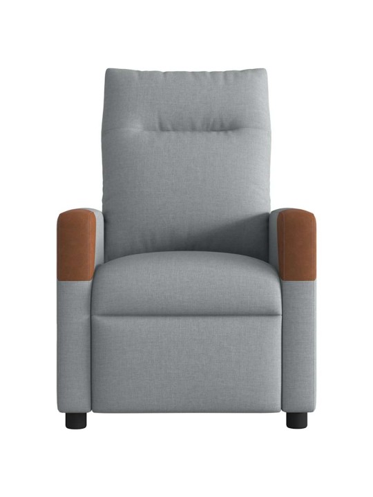 Masážní polohovací křeslo světle šedé textil