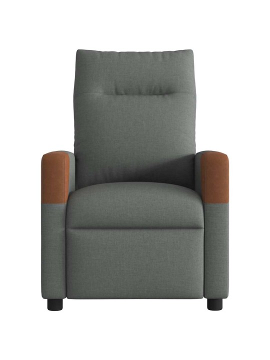 Masážní polohovací křeslo tmavě šedé textil