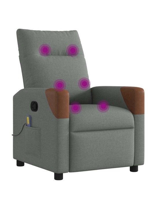 Masážní polohovací křeslo tmavě šedé textil