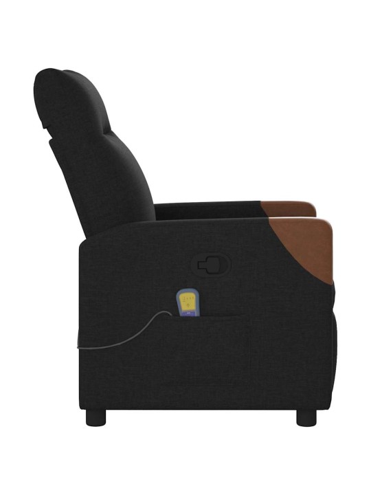 Masážní polohovací křeslo černé textil