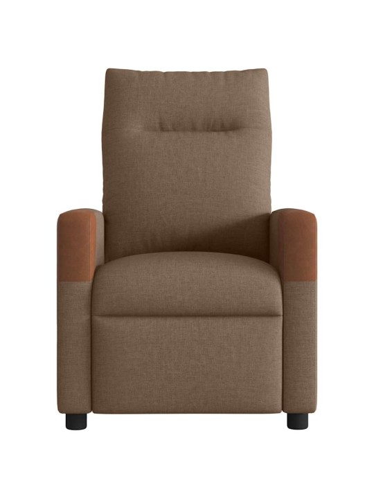 Masážní polohovací křeslo hnědé textil