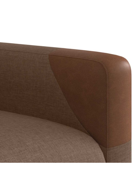 Masážní polohovací křeslo hnědé textil