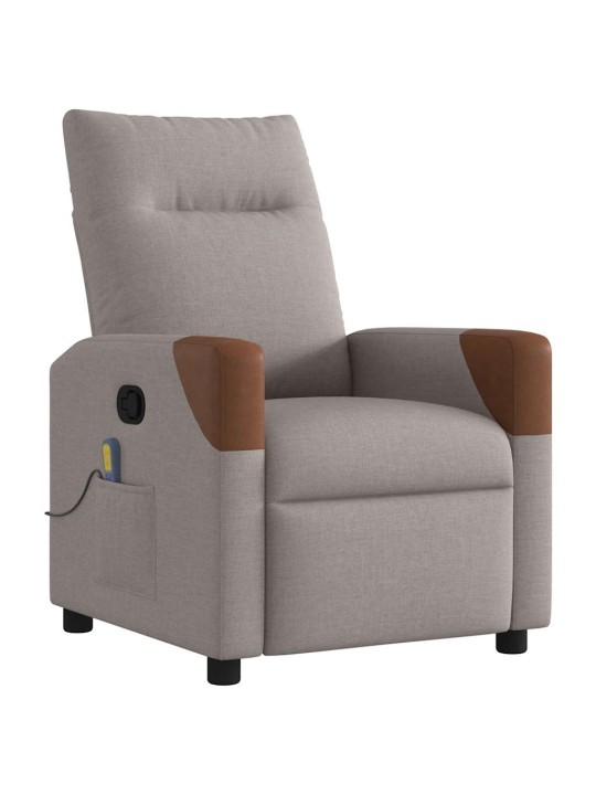 Masážní polohovací křeslo taupe textil