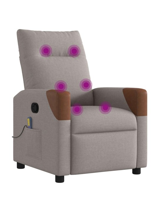 Masážní polohovací křeslo taupe textil
