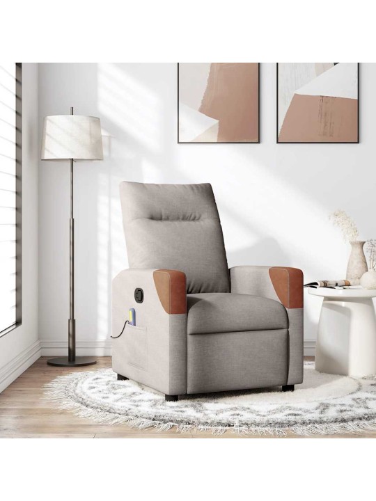 Masážní polohovací křeslo taupe textil