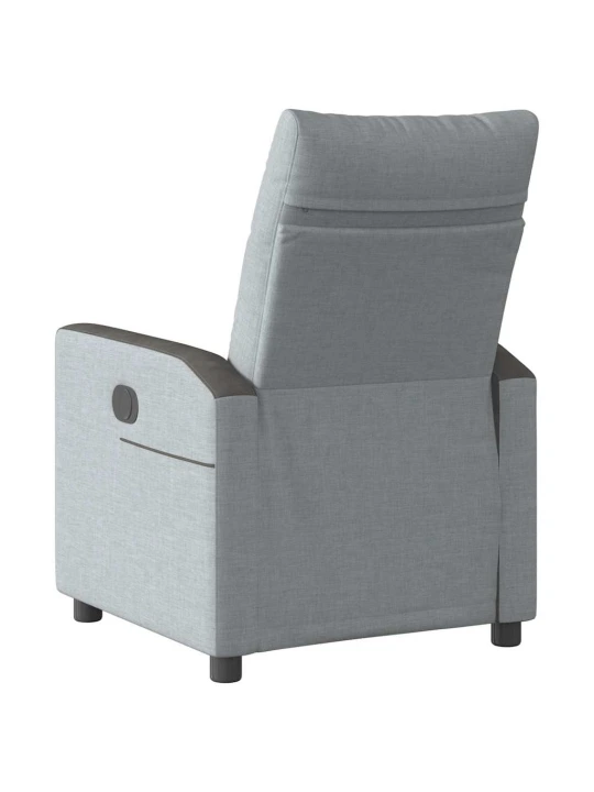 Polohovací křeslo světle šedé textil