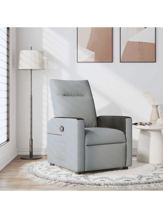 Polohovací křeslo světle šedé textil