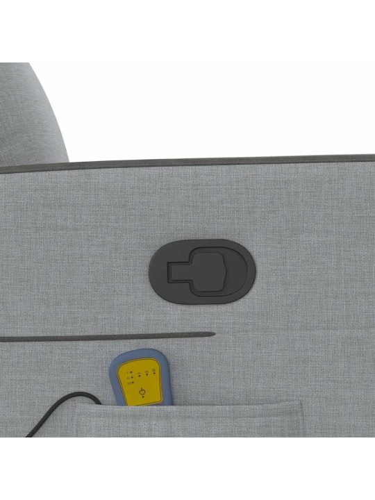 Masážní polohovací křeslo světle šedé textil