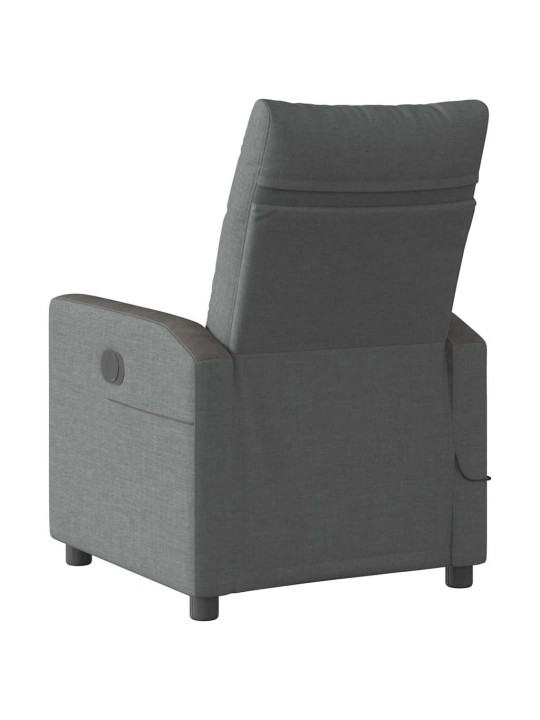 Masážní polohovací křeslo tmavě šedé textil