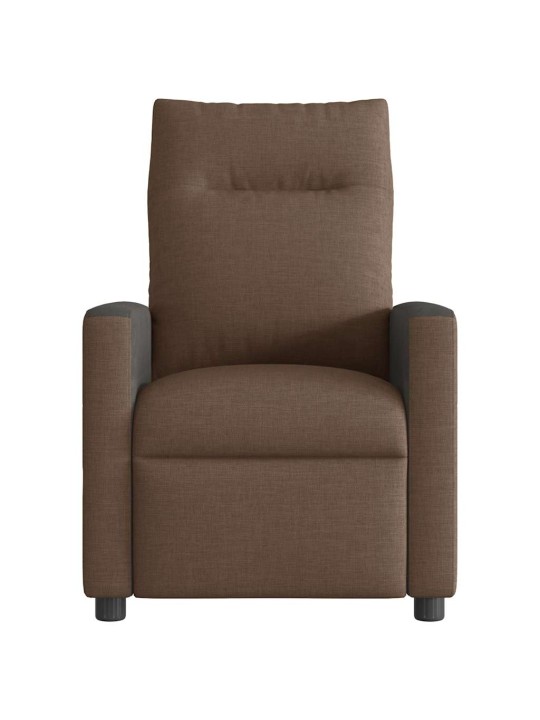 Masážní polohovací křeslo hnědé textil