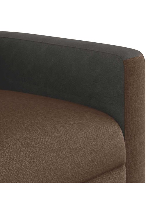 Masážní polohovací křeslo hnědé textil
