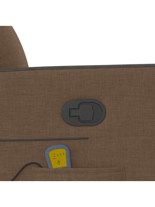 Masážní polohovací křeslo hnědé textil