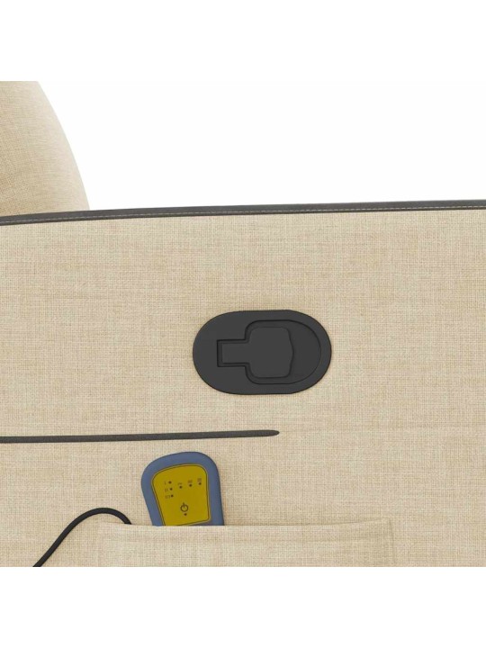 Masážní polohovací křeslo krémové textil