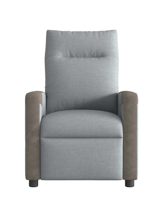 Polohovací křeslo světle šedé textil