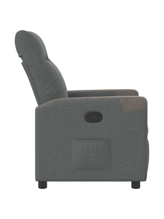 Polohovací křeslo tmavě šedé textil