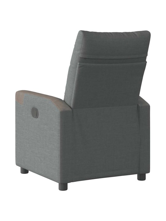 Polohovací křeslo tmavě šedé textil