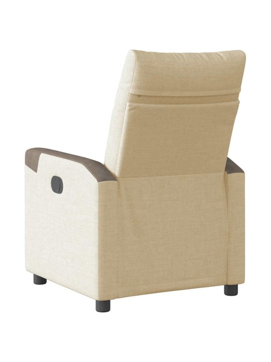 Polohovací křeslo krémové textil