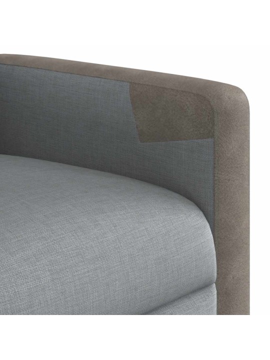 Masážní polohovací křeslo světle šedé textil