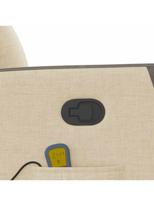 Masážní polohovací křeslo krémové textil