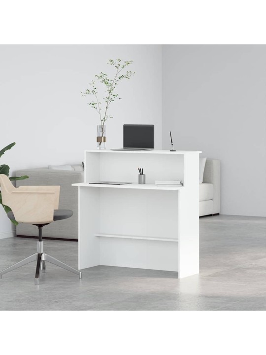 Recepční stůl bílý 100x50x103,5 cm kompozitní dřevo