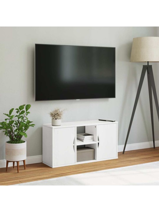 Tv skříňka "odda" bílá 79x24x40 cm borovicový masiv
