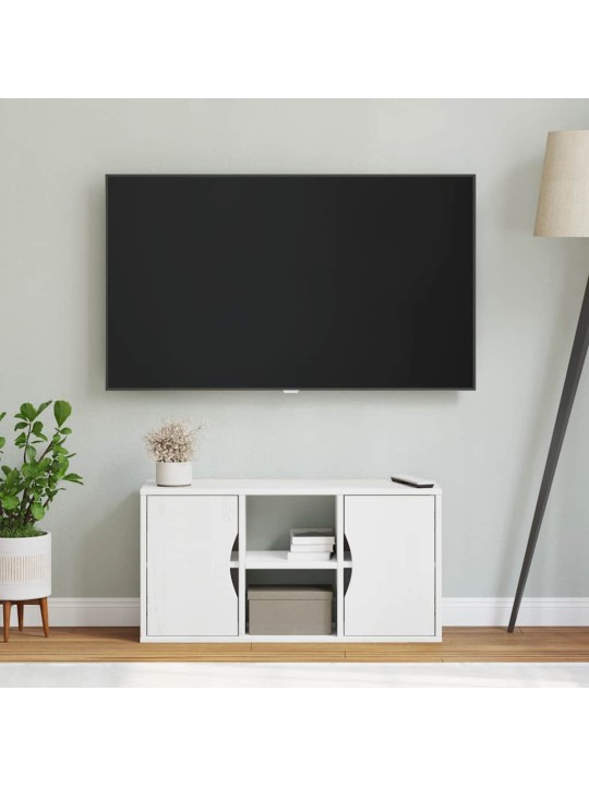 Tv skříňka "odda" bílá 79x24x40 cm borovicový masiv