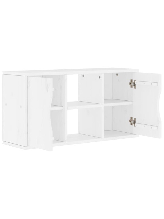 Tv skříňka "odda" bílá 79x24x40 cm borovicový masiv