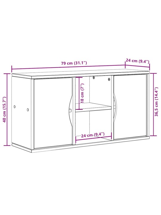 Tv skříňka "odda" bílá 79x24x40 cm borovicový masiv