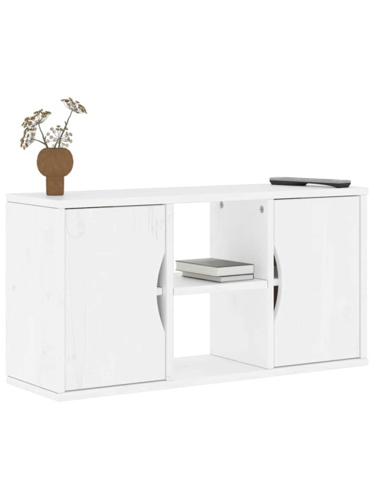 Tv skříňka "odda" bílá 79x24x40 cm borovicový masiv