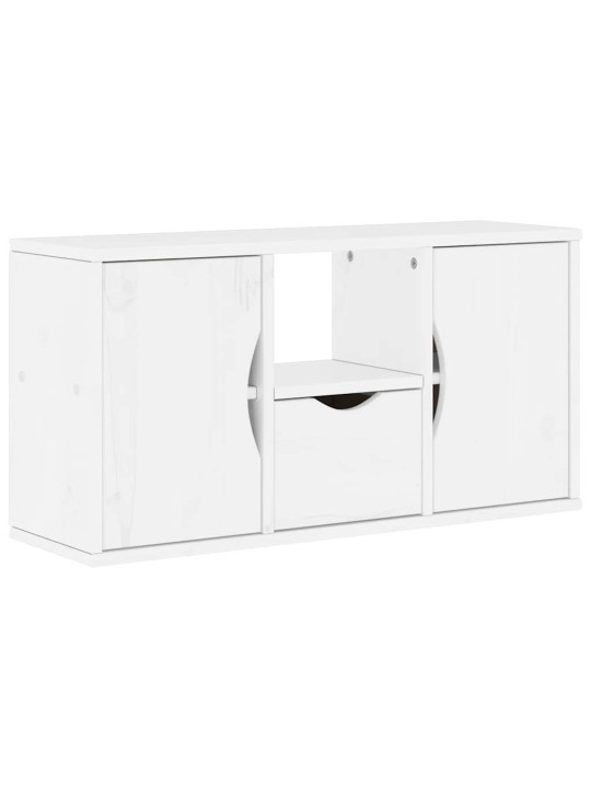 Tv skříňka se zásuvkou odda bílá 79x24x40 cm borovicový masiv