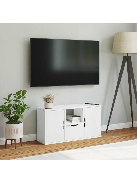 Tv skříňka se zásuvkou odda bílá 79x24x40 cm borovicový masiv