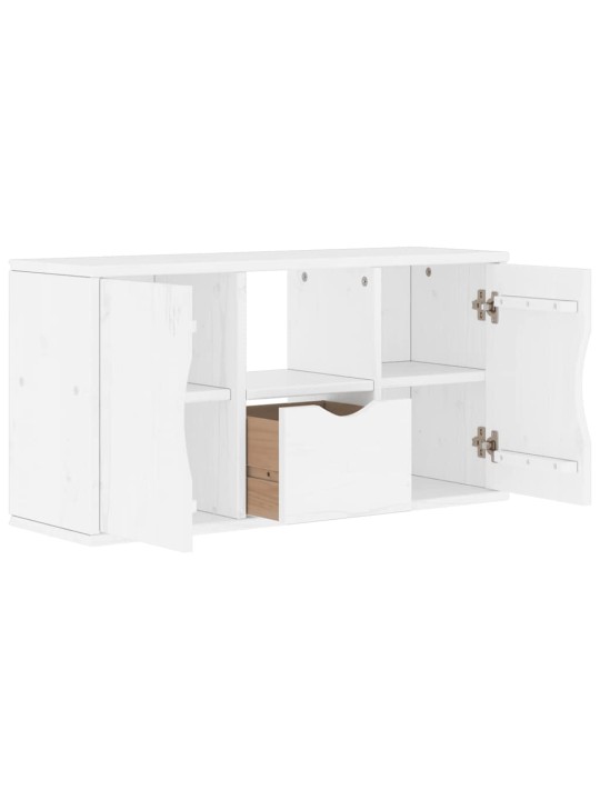 Tv skříňka se zásuvkou odda bílá 79x24x40 cm borovicový masiv