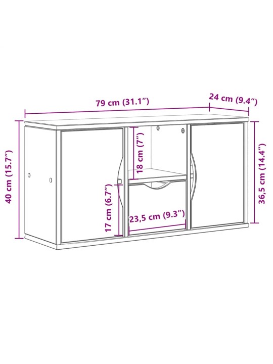 Tv skříňka se zásuvkou odda bílá 79x24x40 cm borovicový masiv