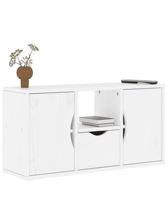 Tv skříňka se zásuvkou odda bílá 79x24x40 cm borovicový masiv